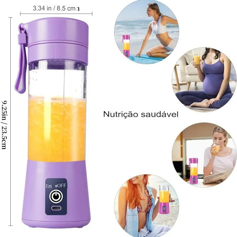 Mini Liquidificador Portátil Shake Take Juice Cup 6 Lâminas Recarregável