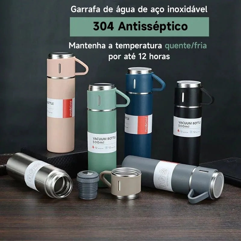 Garrafa Inox Térmica Vedação em Silicone Super Resistente Mantei Agua Quente e Gelada