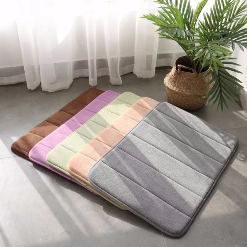 Super Absorvente Home Bath Mat, Tapetes De Banheiro, Tapetes Macios De Espuma De Memória, Assoalho do banheiro, Decoração do tapete do chuveiro, 12 cores