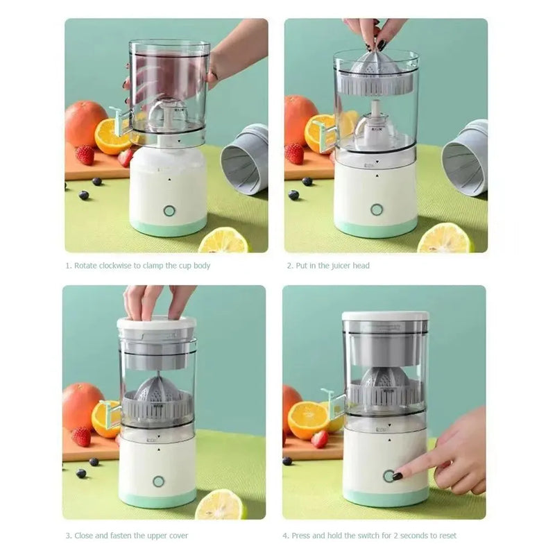 Espremedor de frutas multifuncional elétrico portátil, liquidificador de limão laranja, carregamento USB, espremedor fresco automático para cozinha