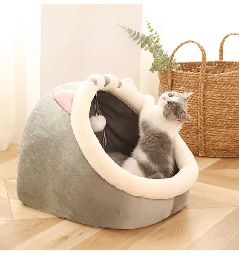 Cama dobrável removível lavável para animais de estimação, Cama auto-aquecida para gatos e cães pequenos, Cabana confortável, Cama para dormir