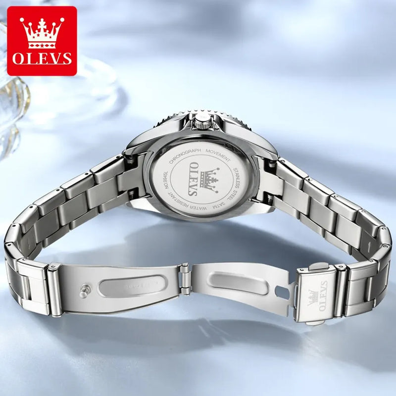 OLEVS-Relógio de quartzo feminino impermeável com diamante, senhoras elegantes relógios, relógio de pulso de aço inoxidável, moda original