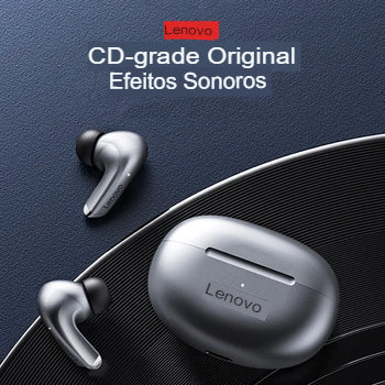 Lenovo-LP5 Fones De Ouvido Sem Fio Bluetooth, Fones De Música HiFi, Fones De Ouvido Esportivos, Fone De Ouvido À Prova D 'Água com Microfone, Novo, Original