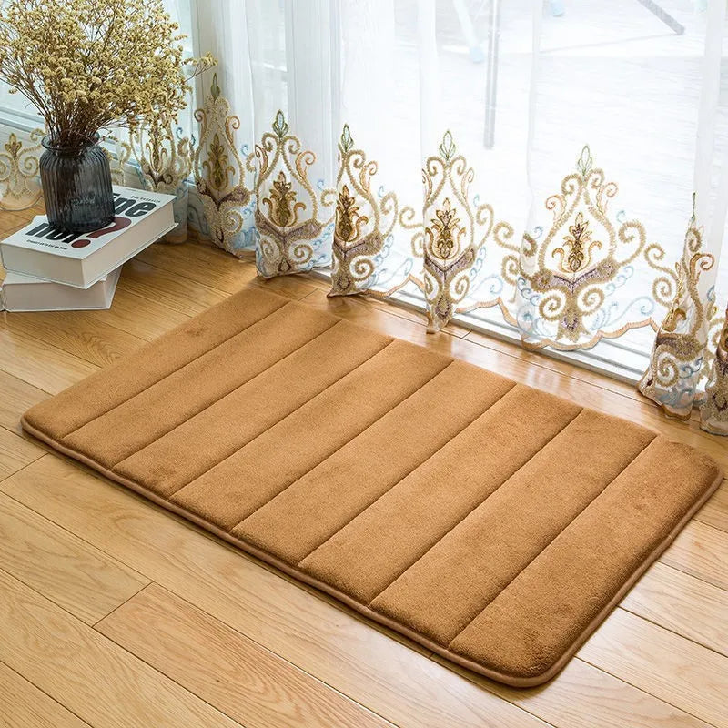 Super Absorvente Home Bath Mat, Tapetes De Banheiro, Tapetes Macios De Espuma De Memória, Assoalho do banheiro, Decoração do tapete do chuveiro, 12 cores