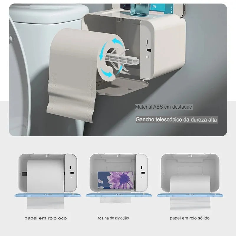 Suporte De Papel Higiênico De Parede, Prateleira De Indução, Papel Automático Fora, Rack De Papel WC, Acessórios Do Banheiro