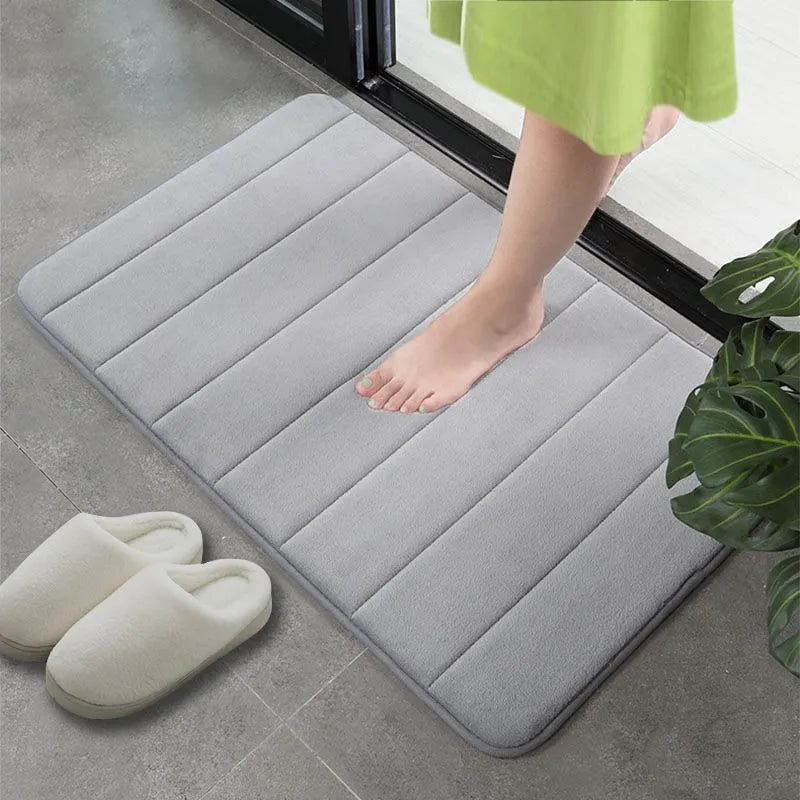 Super Absorvente Home Bath Mat, Tapetes De Banheiro, Tapetes Macios De Espuma De Memória, Assoalho do banheiro, Decoração do tapete do chuveiro, 12 cores