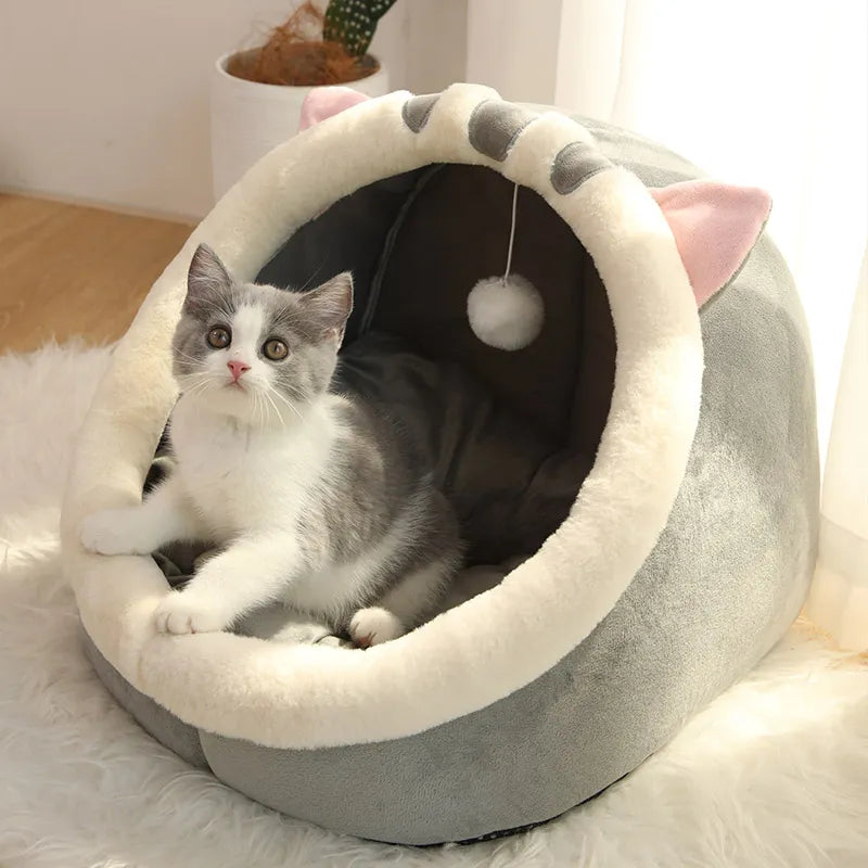 Cama dobrável removível lavável para animais de estimação, Cama auto-aquecida para gatos e cães pequenos, Cabana confortável, Cama para dormir