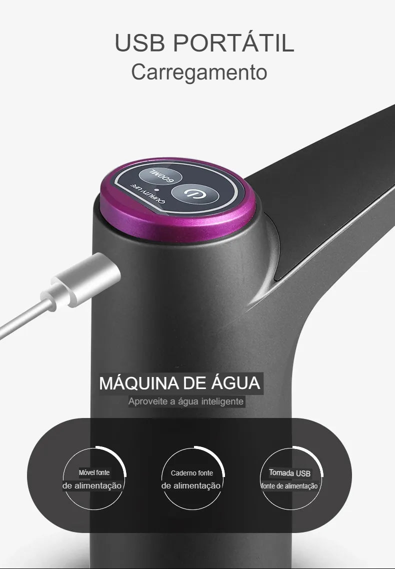 Bomba de água de barril elétrico sem fio, inteligente pressurizado, água purificada água automática dispensador, bomba tipo barril simples.