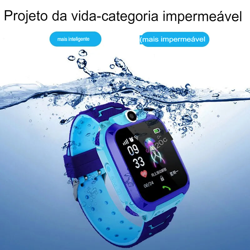 Q12 Impermeável Relógio Inteligente para Crianças, 2G Chamada Telefone, Mãe, Crianças Monitor GPS, Menino, Meninas, SOS, Esportes, Relógios Digitais, Rastreador