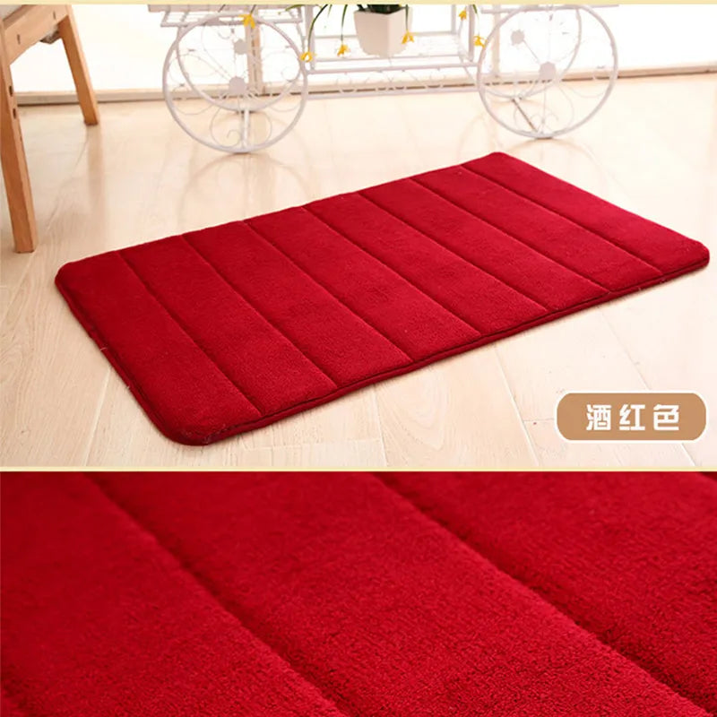 Super Absorvente Home Bath Mat, Tapetes De Banheiro, Tapetes Macios De Espuma De Memória, Assoalho do banheiro, Decoração do tapete do chuveiro, 12 cores