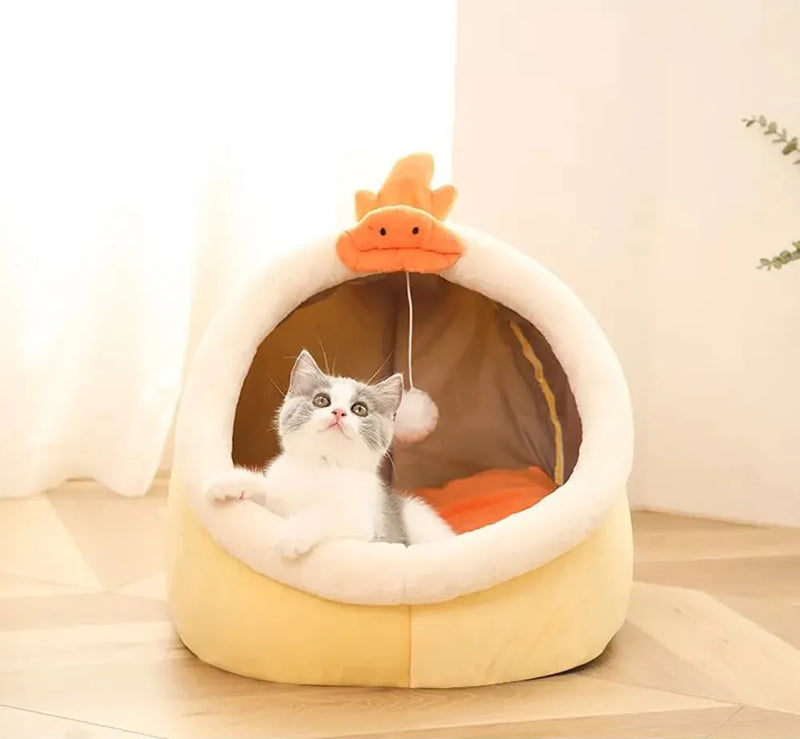 Cama dobrável removível lavável para animais de estimação, Cama auto-aquecida para gatos e cães pequenos, Cabana confortável, Cama para dormir