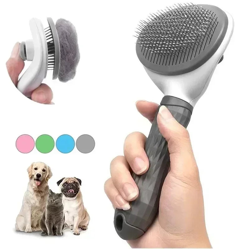 Olha essa Escova removedor de cabelo em aço inoxidável para animais, escova de beleza antiderrapante, equipamento de higiene para cães, pente para gatos e cães