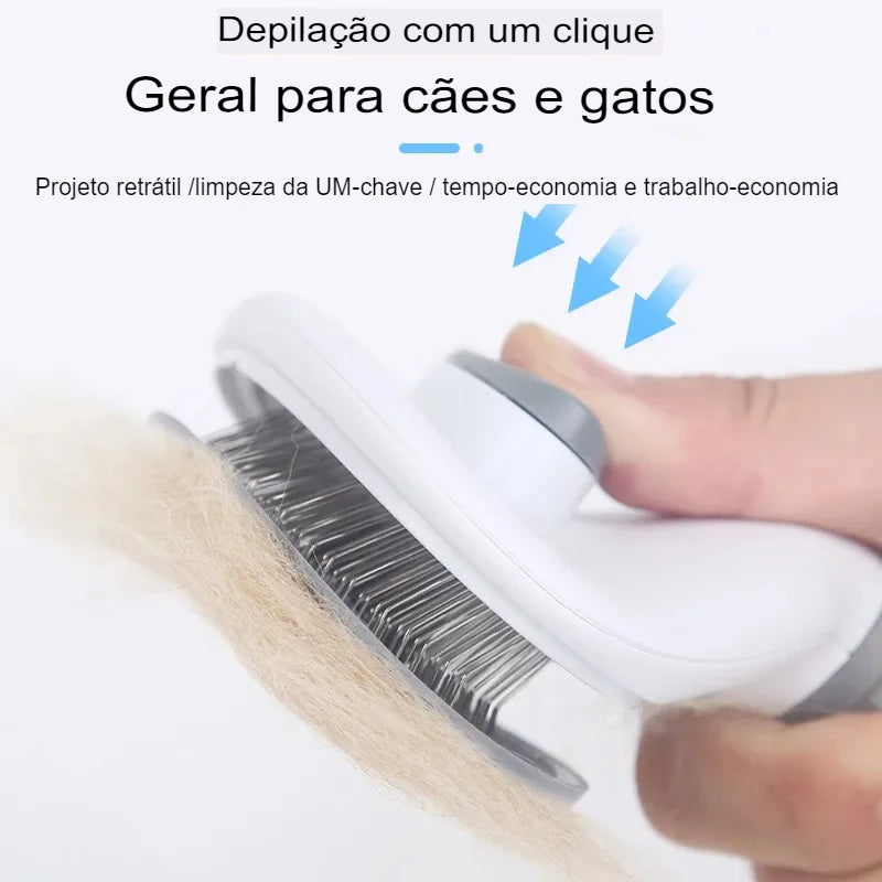 Olha essa Escova removedor de cabelo em aço inoxidável para animais, escova de beleza antiderrapante, equipamento de higiene para cães, pente para gatos e cães