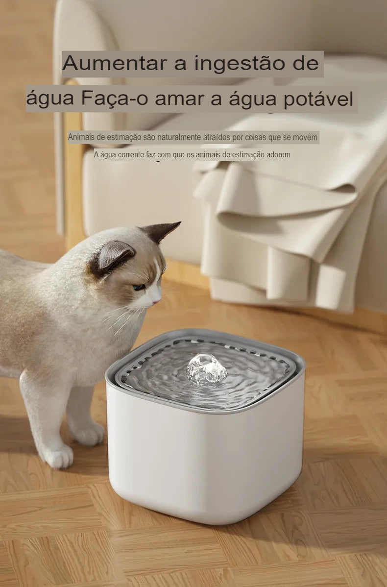 Fonte de Água Filtrante de Grande Capacidade Para Cães e Gatos, Auto Recircular o Filtro, Bebedor Elétrico, USB, 3L