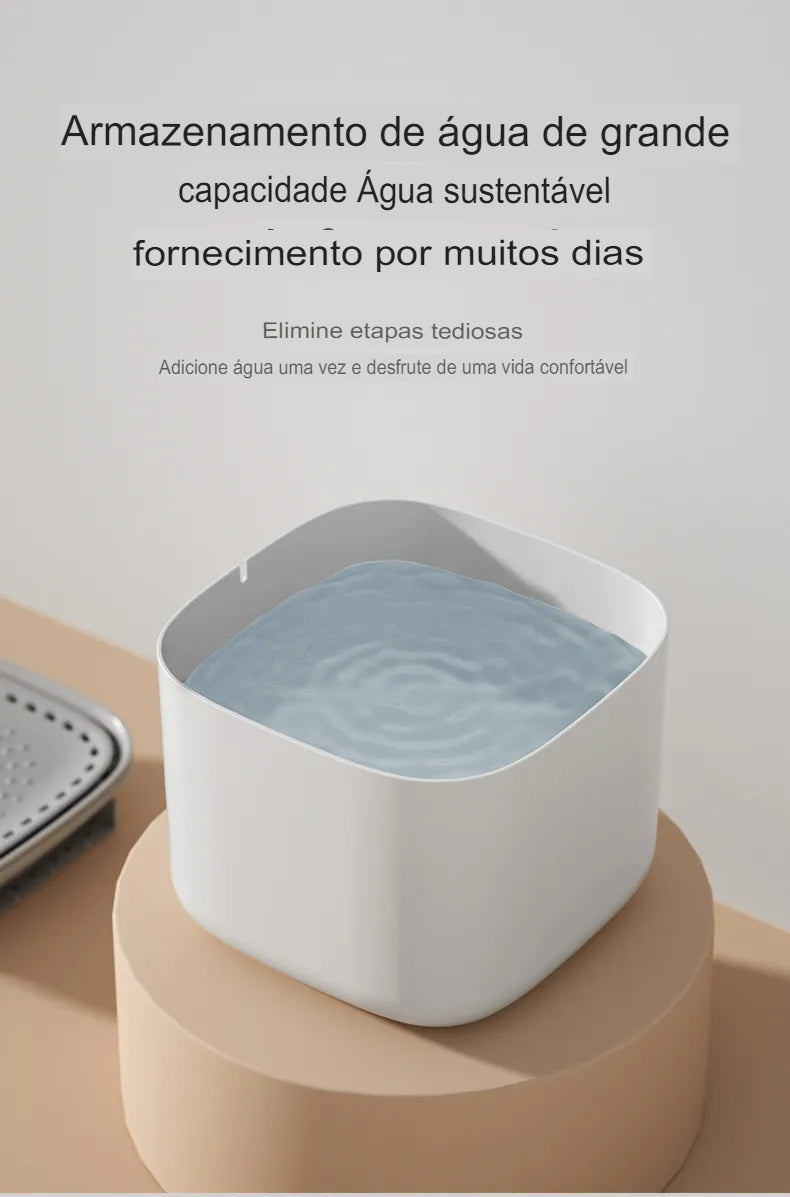 Fonte de Água Filtrante de Grande Capacidade Para Cães e Gatos, Auto Recircular o Filtro, Bebedor Elétrico, USB, 3L