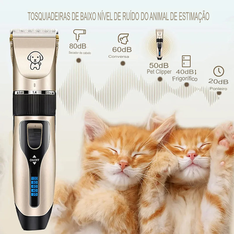 Cortador de cabelo para animais de estimação, gato, cachorro, coelho, conjunto de barbeador, animais de estimação, sem fio, recarregável, profissional