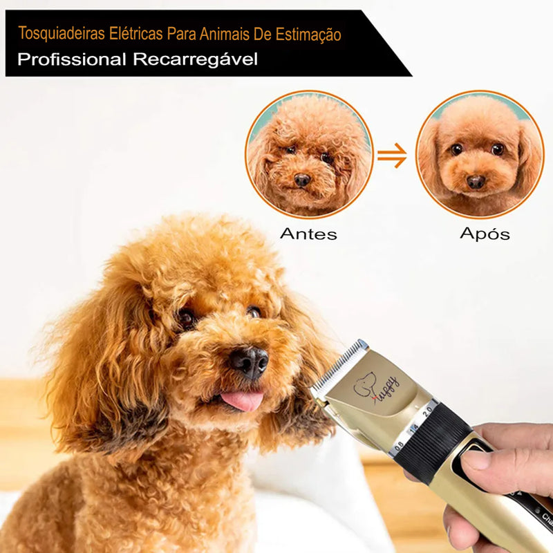 Cortador de cabelo para animais de estimação, gato, cachorro, coelho, conjunto de barbeador, animais de estimação, sem fio, recarregável, profissional