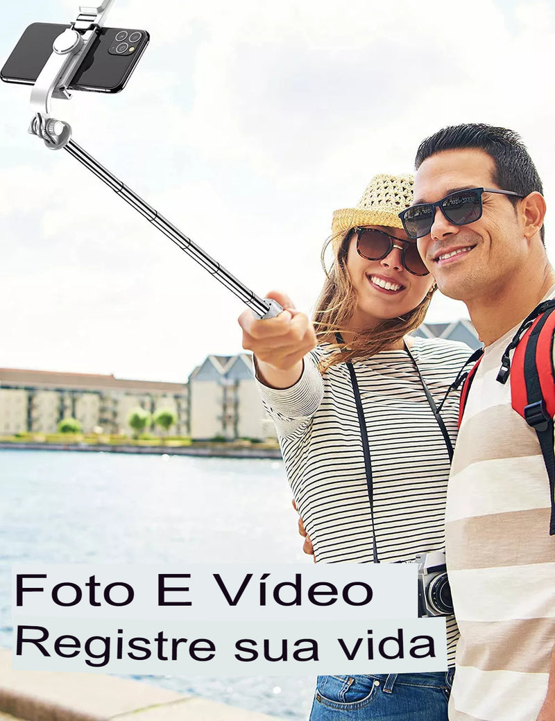 Dobrável sem fio Selfie Vara, Tripé portátil, Preencha o obturador de luz, controle remoto, Bluetooth, Android, iPhone, Smartphone